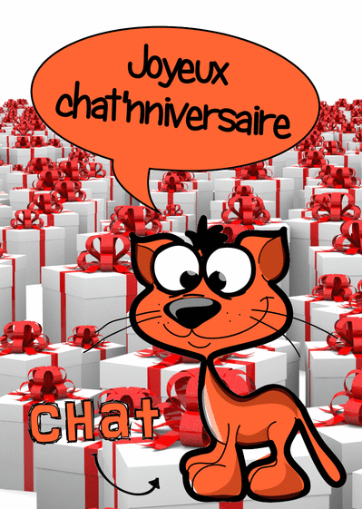 Carte D'anniversaire Le Chat : Envoyer une vraie Carte Anniversaire Animaux  Rigolos dès 0,99€ - Merci Facteur
