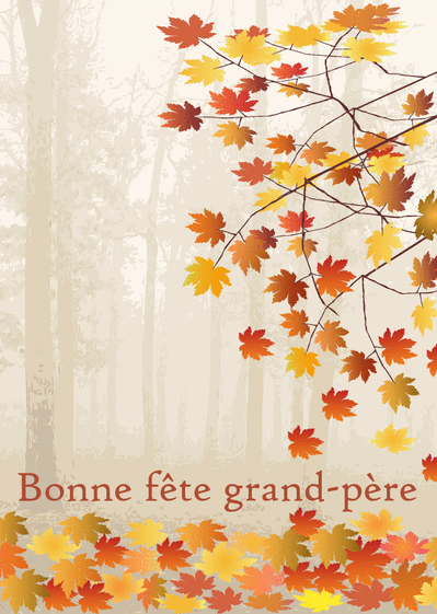 Carte Bonne Fête Grand-père Avec Des Couleurs D'automne 