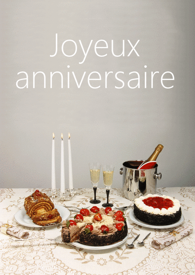 Carte Champagne Et Gâteaux D'anniversaire : Envoyer une 