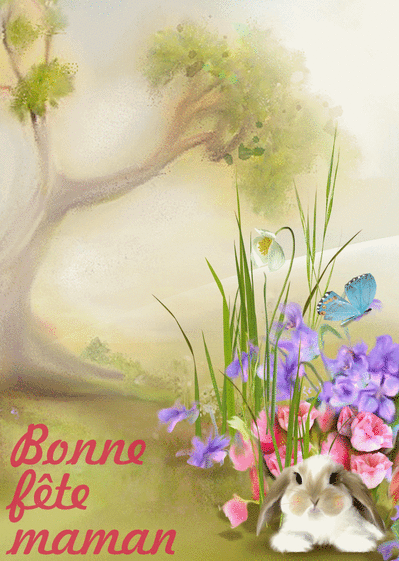 Carte Un Petit Lapin Pour Une Bonne Fete Maman Envoyer Une Vraie Carte Fete Des Meres Avec Des Animaux Des 0 99 Merci Facteur