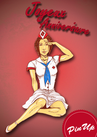 Carte Pin-up Infirmière D'anniversaire : Envoyer une Carte 