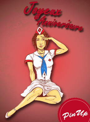 carte anniversaire pin up Carte Pin Up Infirmiere D Anniversaire Envoyer Une Carte carte anniversaire pin up