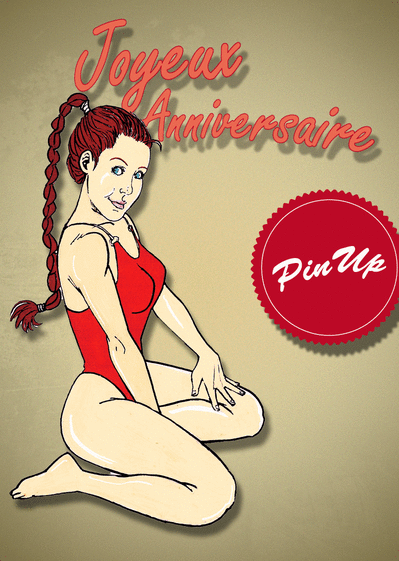 Carte Pin Up En Maillot Pour Un Anniversaire Envoyer Une Vraie Carte Anniversaire Pin Up Des 0 99 Merci Facteur