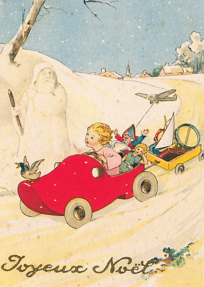Carte Joyeux Noël Et La Petite Voiture Rouge : Envoyer une 