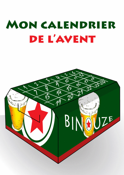 Carte Le Calendrier De L Avent Pack De Biere Envoyer Une Vraie Carte De Noel Humour Des 0 99 Merci Facteur