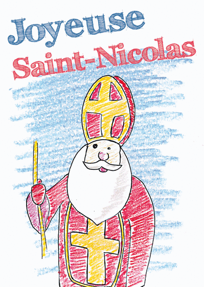 Carte Saint Nicolas Au Crayon De Couleur : Envoyer une 