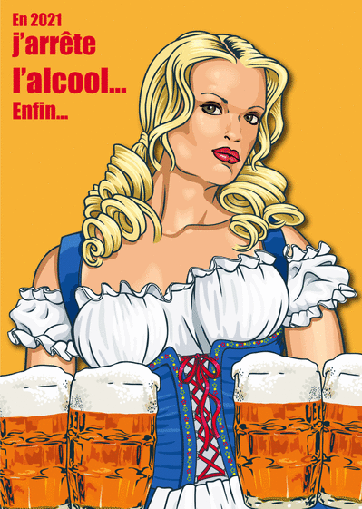 Carte Cette Annee 22 J Arrete L Alcool Envoyer Une Vraie Carte De Voeux Bonne Resolution 22 Des 0 99 Merci Facteur