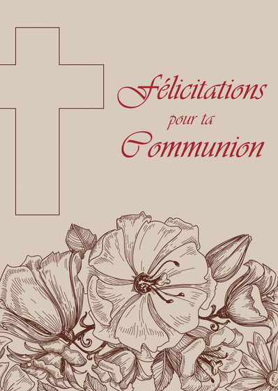 CARTE FELICITATIONS POUR TA COMMUNION