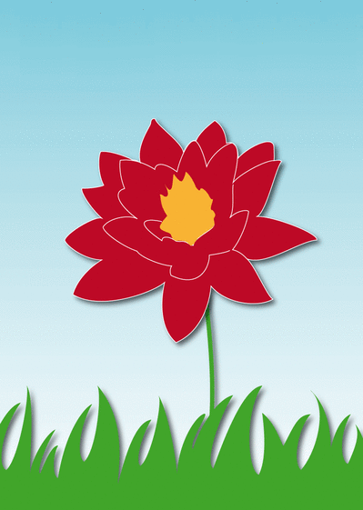 Carte Le Dessin D Une Jolie Fleur Rouge Envoyer Une Vraie Carte Avec Des Fleurs Des 0 99 Merci Facteur
