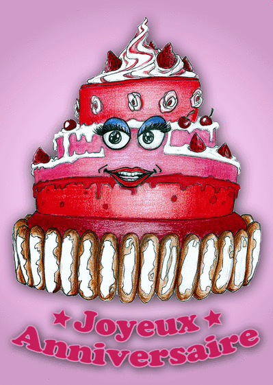 Carte Joyeux Anniversaire Gros Gateau Rose Envoyer Une Vraie Carte Gateau D Anniversaire Des 0 99 Merci Facteur