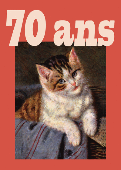 Carte Peinture D Un Petit Chat Envoyer Une Vraie Carte Anniversaire 70 Ans Des 0 99 Merci Facteur
