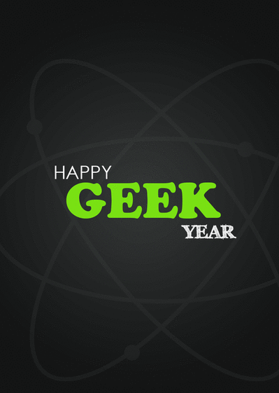 Carte Happy Geek Year : Envoyer une Carte De Voeux 2019 