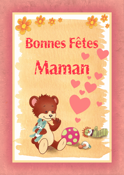 Carte Bebe Nounours Envoyer Une Vraie Carte Fete Des Meres Pour Enfant Des 0 99 Merci Facteur