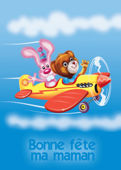 Carte Le Petit Avion Bonne Fete Ma Maman Envoyer Une Vraie Carte Fete Des Meres Pour Enfant Des 0 99 Merci Facteur