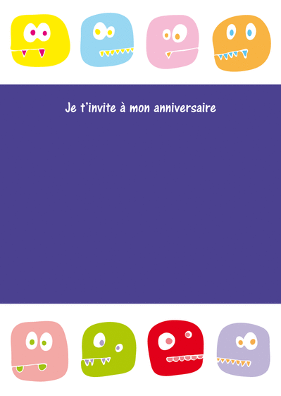 Carte Invitation Anniversaire Mini Monstres Envoyer Une Carte Invitation Anniversaire Personnalisee Des 0 99 Merci Facteur