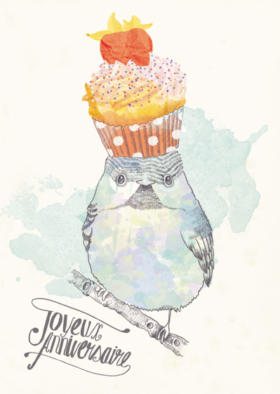 Carte Le Hiboux Et Son Cupcake D Anniversaire Envoyer Une Carte Anniversaire Animaux Des 0 99 Merci Facteur
