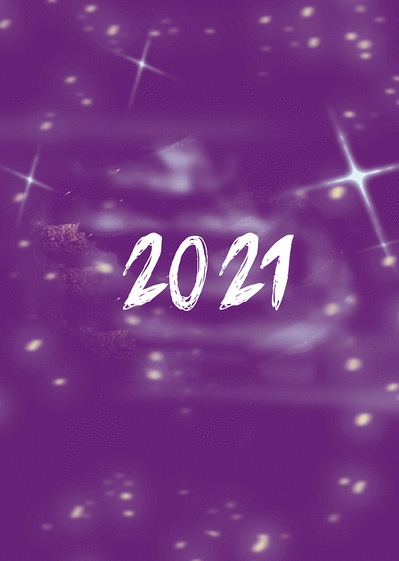 Carte La Nouvelle Année 2021 Sur Fond Violet : Envoyer une 