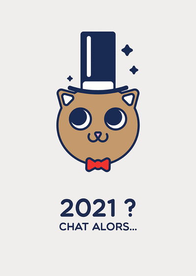 Carte Bonne Annee 21 Chat Alors Envoyer Une Carte De Voeux 21 Chat Mignon Des 0 99 Merci Facteur