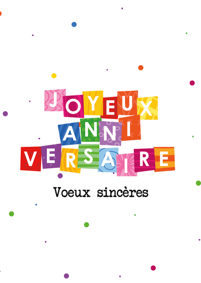 Carte Joyeux Anniversaire Et Carres Colores Envoyer Une Vraie Carte Anniversaire Des 0 99 Merci Facteur