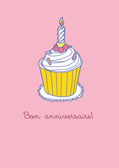 Carte Une Bougie Sur Un Cupcake Envoyer Une Vraie Carte Gateau D Anniversaire Des 0 99 Merci Facteur