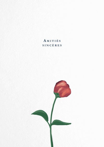 Carte Amitiés Sincères Avec Une Fleur : Envoyer une Carte 