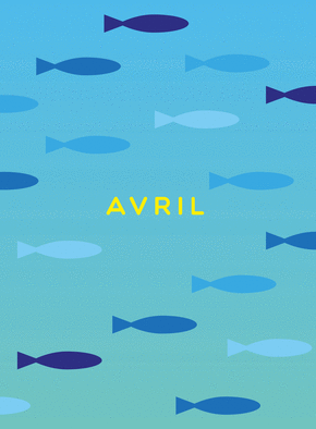 Carte amusante aux poissons colorés 