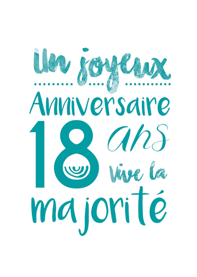 Carte 18 Ans Vive La Majorité : Envoyer une vraie Carte Anniversaire 18 Ans  dès 0,99€ - Merci Facteur