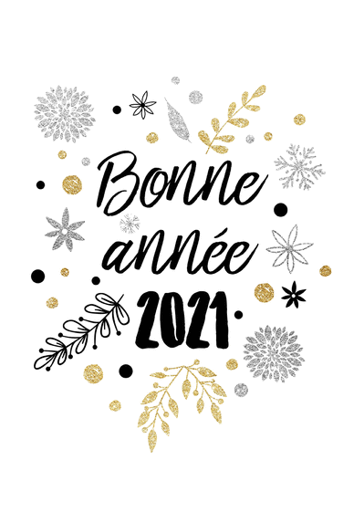 Carte Bonne Année 2021 Sur Fond Blanc : Envoyer une Carte De Voeux 2021 dès 0,99€ - Merci facteur