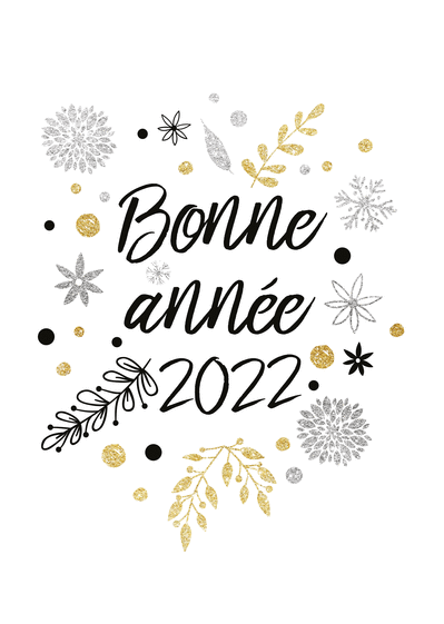 Carte Bonne Année 2022 Sur Fond Blanc : Envoyer une vraie Carte De Voeux  2022 dès 0,99€ - Merci Facteur