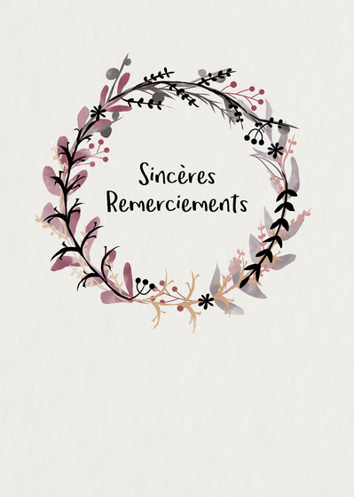 carte remerciements dans une
