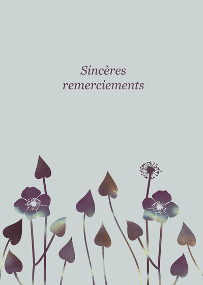 Carte Fleurs Sur Fond Gris Envoyer Une Vraie Carte Remerciement Condoleances Des 0 99 Merci Facteur