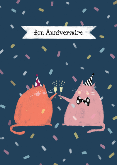 Carte Des Chats Qui Trinque Pour L Anniversaire Envoyer Une Vraie Carte Anniversaire Chat Des 0 99 Merci Facteur