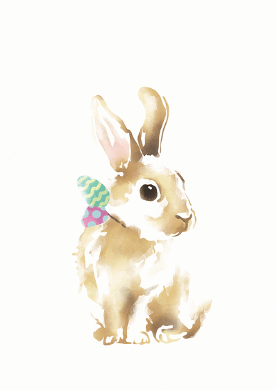 Carte Aquarelle De Lapin De Paques Envoyer Une Vraie Carte Paques Des 0 99 Merci Facteur