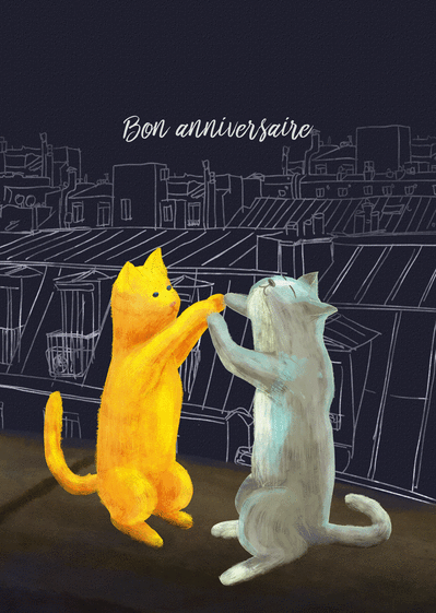 Carte Bon Anniversaire Chats Nocturnes Envoyer Une Carte Anniversaire Chat Des 0 99 Merci Facteur