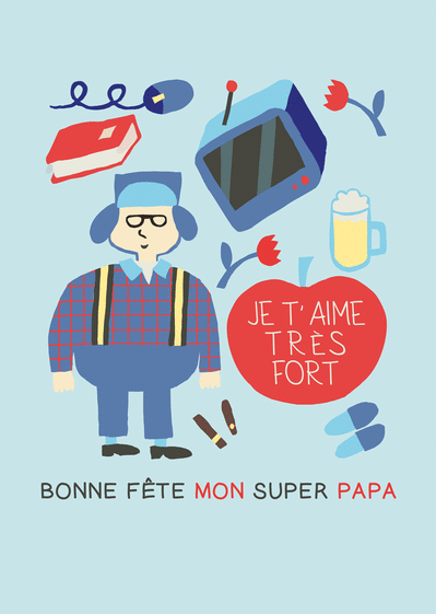 Carte Bonne Fete Mon Super Papa Envoyer Une Vraie Carte De Fete Des Peres Des 0 99 Merci Facteur