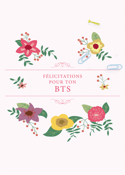 Carte Fleurs Et Félicitations Pour Ton Bts : Envoyer une 