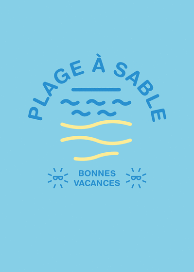 Carte Plage A Sable Bonnes Vacances Envoyer Une Vraie Carte De Vacances Des 0 99 Merci Facteur