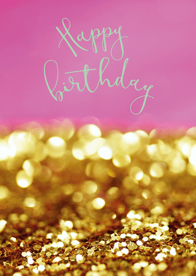 Carte Happy Birthday Et Paillettes D Or Envoyer Une Vraie Carte Joyeux Anniversaire En Plusieurs Langues Des 0 99 Merci Facteur