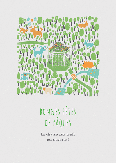 Carte Chasse Aux Oeufs De Paques Ouverte En Foret Envoyer Une Carte Paques Des 0 99 Merci Facteur