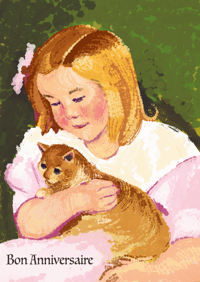 Carte Anniversaire En Peinture Envoyer Une Vraie Carte Anniversaire Chat Des 0 99 Merci Facteur