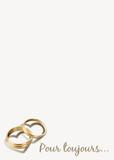 Alliance dorée et promesse d'amour Carte félicitations mariage