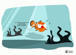 carte Poisson clown humoristique en colère 