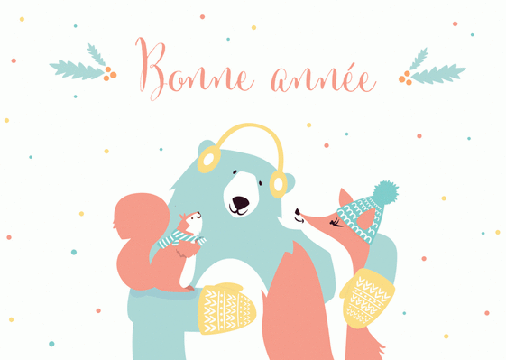 Cartes de voeux 2019 enfants et mignonnes : Envoyer une 