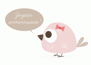 Petit oiseau moignon joyeux anniversaire