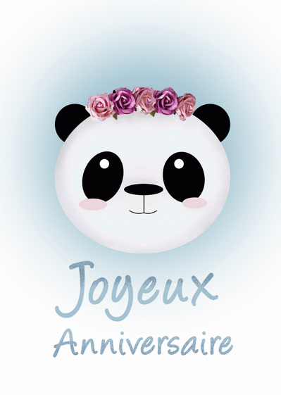 Superbe Panda Personnalisé Anniversaire Carte de vœux