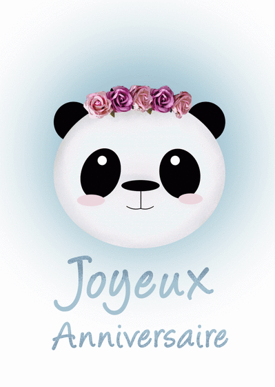 Carte Joyeux Anniversaire Enfant Panda Animaux gratuit à imprimer (carte  201)