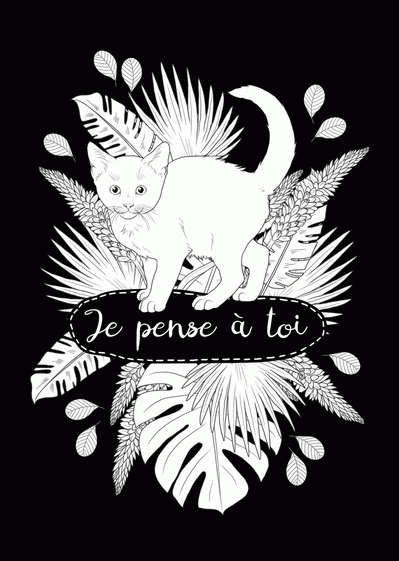 Carte Coloriage Je Pense A Toi Et Chat Envoyer Une Vraie Carte Coloriage Des 0 99 Merci Facteur