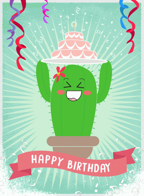 Happy birthday cactus fun