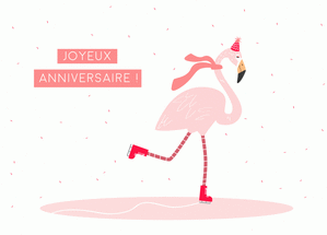 Joyeux anniversaire flamant rose frileux