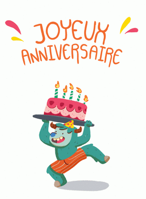 carte d anniversaire pour enfant Carte Joyeux Anniversaire Petit Monstre Poilu Envoyer Une Carte carte d anniversaire pour enfant